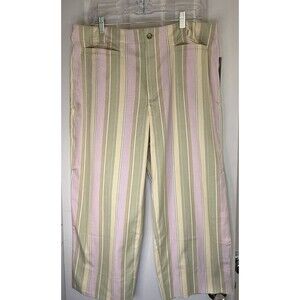 Relativity Women’s Size 18 Pants Seedling Stripe Stretch Cotton Wide Leg Pastel